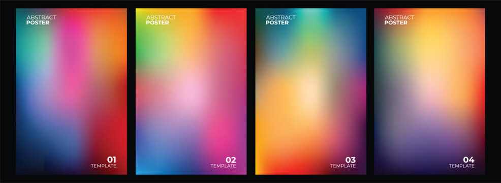 Set of abstract blurred gradient backgrounds for posters, flyers and banners