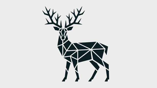 Faceted deer with branching antlers - Perfect for modern interior design, tech-focused nature apps, or luxury decor.