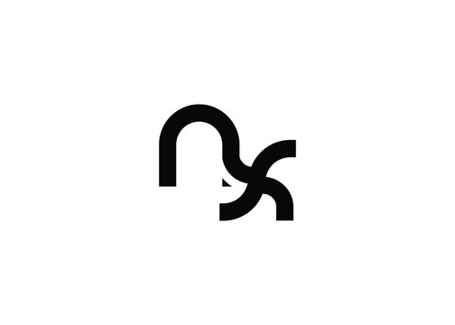Modern Minimalist NX Letter Logo Monogram. Minimal, geometric lettermark conveys professionalism, unity, and contemporary style
