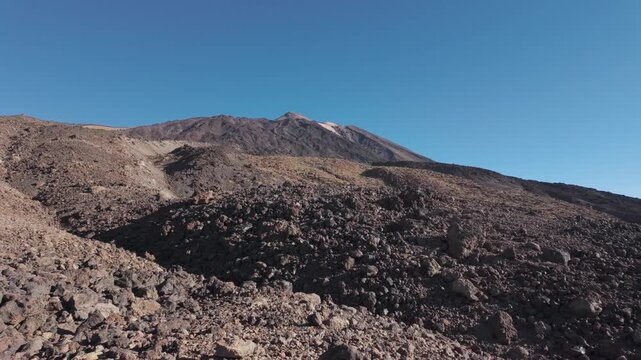 Panning across Teide lava slopes