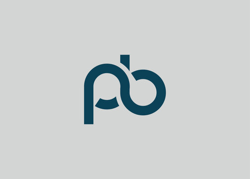 Modern Minimalist PB Letter Logo Monogram. Minimal, geometric lettermark conveys professionalism, unity, and contemporary style