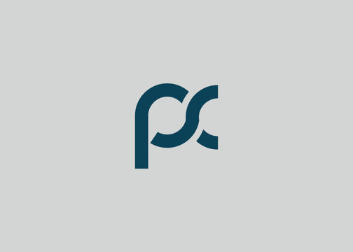 Modern Minimalist PC Letter Logo Monogram. Minimal, geometric lettermark conveys professionalism, unity, and contemporary style