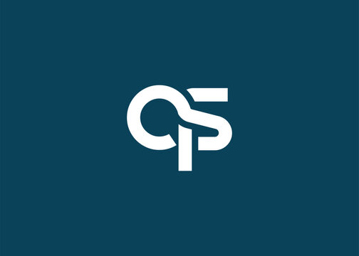 Modern Minimalist QS Letter Logo Monogram. Minimal, geometric lettermark conveys professionalism, unity, and contemporary style
