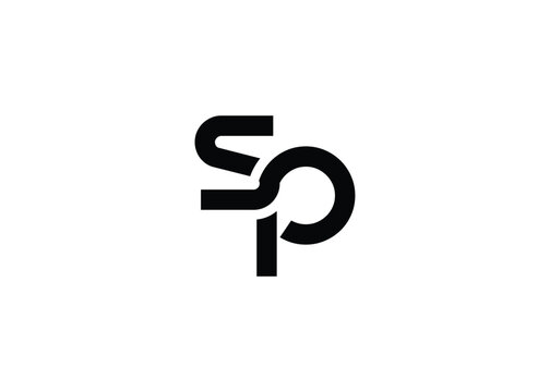 Modern Minimalist SP Letter Logo Monogram. Minimal, geometric lettermark conveys professionalism, unity, and contemporary style