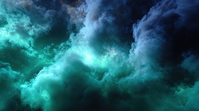 horror green blue clouds, grunge dark smoke texture background
