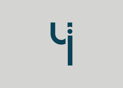 Modern Minimalist UJ Letter Logo Monogram. Minimal, geometric lettermark conveys professionalism, unity, and contemporary style