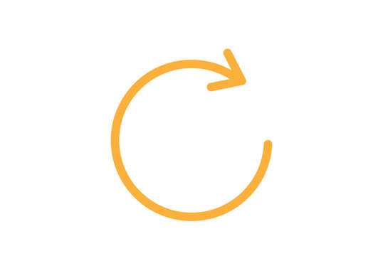 orange refresh arrow round circle cycle png file transparent background