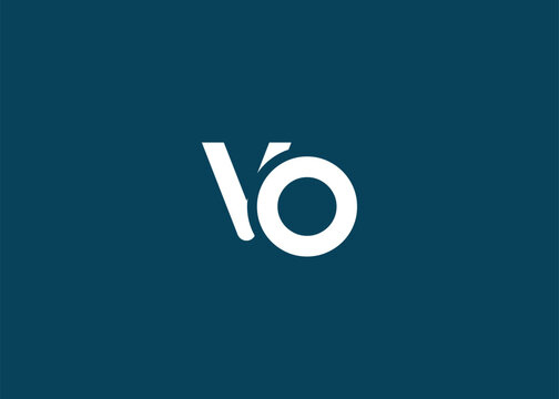 Modern Minimalist VO Letter Logo Monogram. Minimal, geometric lettermark conveys professionalism, unity, and contemporary style