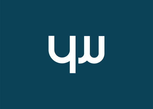 Modern Minimalist YW Letter Logo Monogram. Minimal, geometric lettermark conveys professionalism, unity, and contemporary style