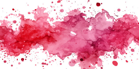 Naklejka premium Vibrant red paint splashes and watercolor ink splatters create a grunge art texture with a heart pattern illustration on a decorative paper background