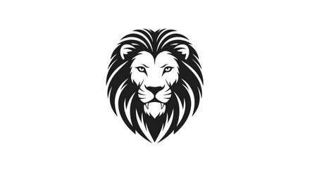 Obraz premium Lion head silhouette illustration on white background vector graphic