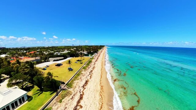 Aerial tour Palm Beach by the sea Florida 2026