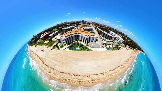 Half earth aerial video Palm Beach waterfront homes and condos