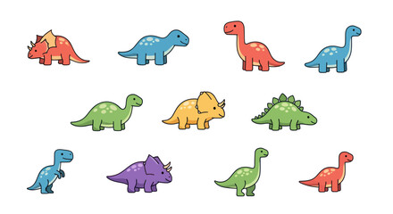 Cartoon dinosaurs set illustration © Kaskus