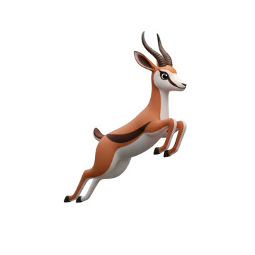 Graceful springbok leaping in mid-air