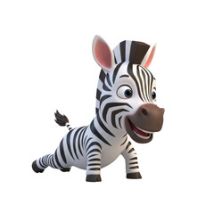 Obraz premium Happy cartoon zebra with big smile
