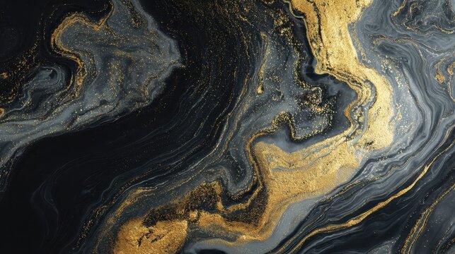Abstract Gold and Dark Marble Texture Background