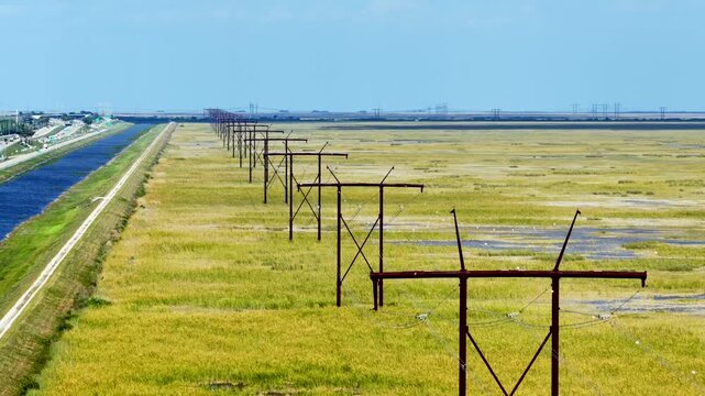 Electrical pilot cables over the Florida Everglades