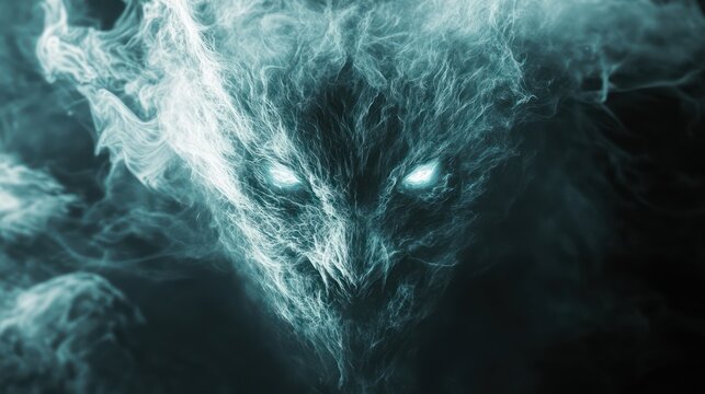 Frightening creature shrouded in mist