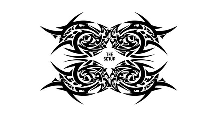 Obraz premium Black and white tribal tattoo design.