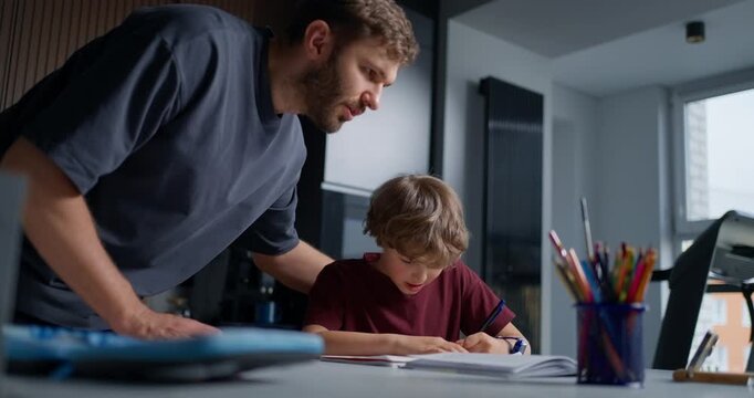 Parent Collaboratively Teaching Child To Draw. Parent Nurturing Artistic Abilities Through Handson Guidance