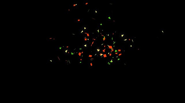Birthday party and anniversary celebration overlay motion design element. colorful fairy unicorn confetti rain isolated transparent background. Confetti: Colorful Celebration Falling 4k videos