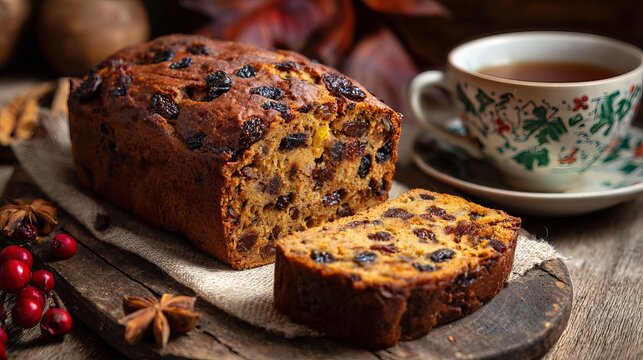 Irish Barmbrack, a fruity bread, is often enjoyed at Halloween.