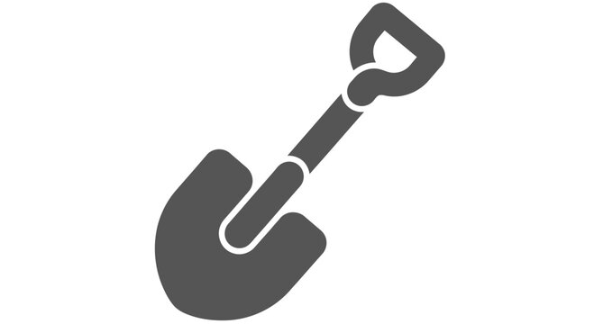 Gardening shovel icon isolated on white background. Flat design.