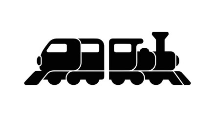 Retro steam train silhouette, vintage locomotive illustration © supriyanto