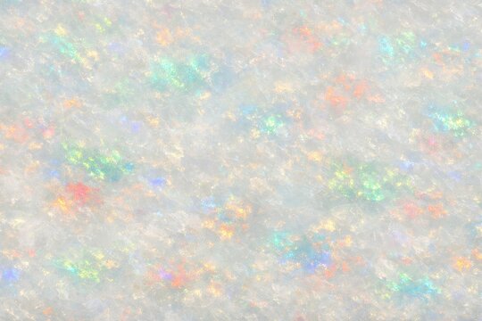 Opal Texture Seamless Pattern. Close-up opal gemstone surface detail. Luxury iridescent crystal pattern design. Realistic opal texture background. Detailed sparkling macro close-up. Gemstone.