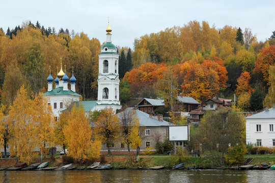 church in autumn