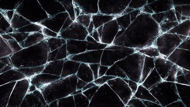Cracked Glass Texture with Glowing Fractures