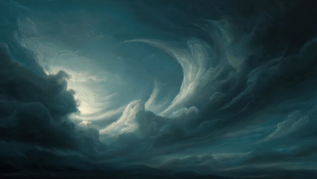 Dramatic Stormy Sky with Swirling Clouds