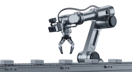 Naklejka premium Industrial Robotic Arm with Gripper