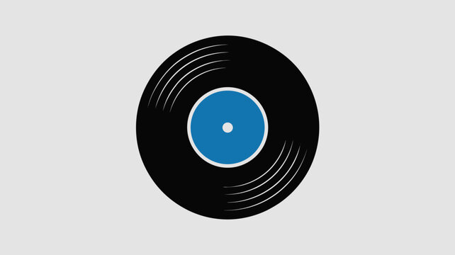 Minimalist record disc with concentric groove lines &ndash; Perfect for DJ services, audio equipment reviews, or music streaming apps.