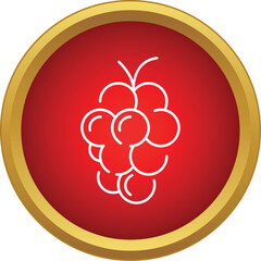 Naklejka premium Bunch of grapes as a fruit icon for food and wine concepts
