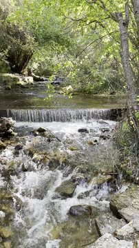 waterfall  in the forest in Spring Hollow campground Logan Canyon