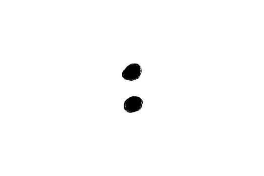 Hand drawn black paint brush colon punctuation mark