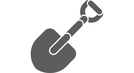 Simple shovel icon, gardening tool, digging equipment, isolated on white background © brian