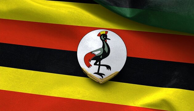 Ugandan flag embodies unity, resilience, and forward motion; black strength, yellow vitality, red brotherhood, crowned crane guiding vision, balance, and cultural empowerment across diverse global nar