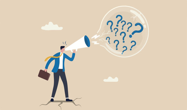 Stock market bubble, investment or economic career dead end or concept, frustrated businessman investor or run