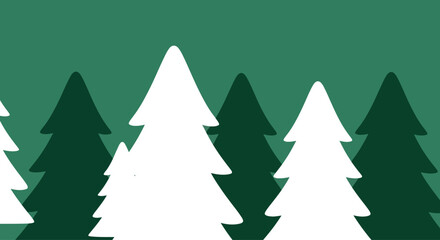 Obraz premium Minimalist Evergreen Forest Illustration