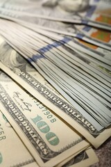 Old and new hundred dollar banknotes, closeup