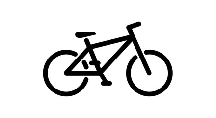 Fototapeta premium Simple black bicycle icon on white background, minimalist vector illustration