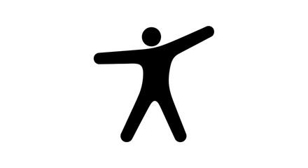 Silhouette of a person with arms outstretched against a white background. © Funkstripe