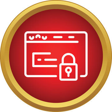 Website browser window with a closed padlock protecting online data and privacy