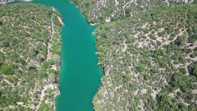 Vue a&eacute;rienne des Gorges du Verdon en Provence dans le sud de la France