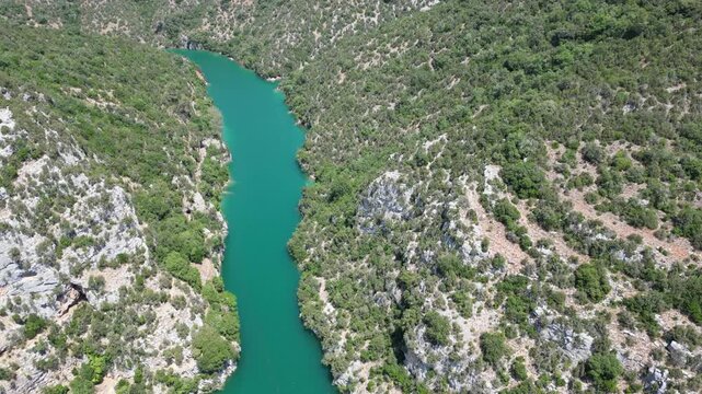 Vue a&eacute;rienne des Gorges du Verdon en Provence dans le sud de la France
