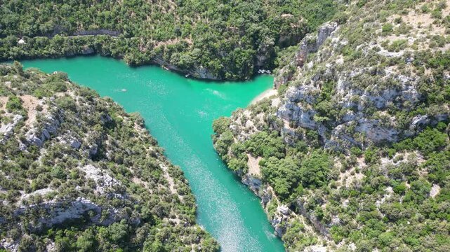 Vue a&eacute;rienne des Gorges du Verdon en Provence dans le sud de la France