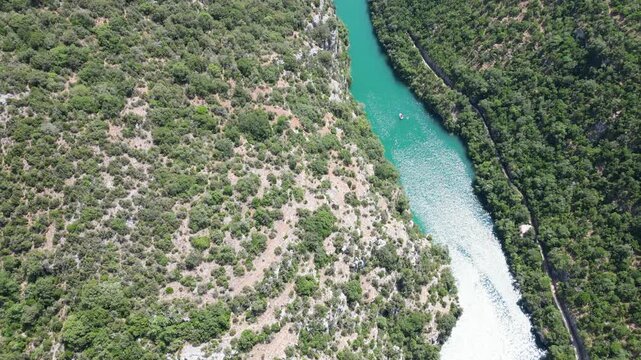 Vue a&eacute;rienne des Gorges du Verdon en Provence dans le sud de la France